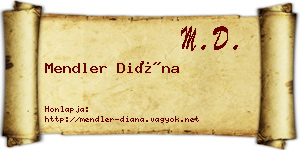 Mendler Diána névjegykártya